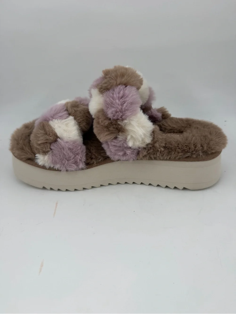 👞 Koolaburra by Ugg Ya-Baby -SZ 3.5- Multicolor Fuzzy Slide Sandals